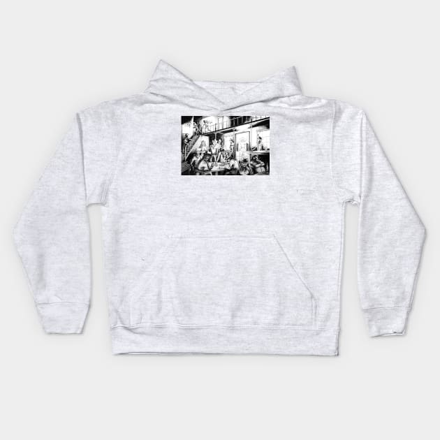 Card play at the Saloon Kids Hoodie by ArtoJ